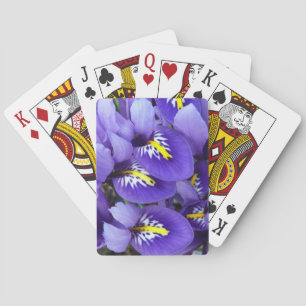 Miniature Blue Irises Spring Floral Playing Cards