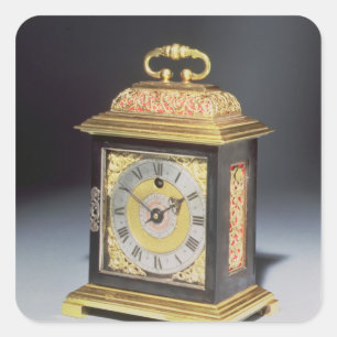 Miniature bracket clock square sticker