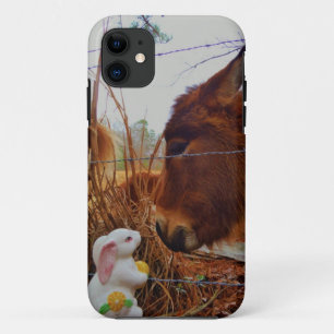 Miniature Brown horse & Easter Bunny iPhone 11 Case