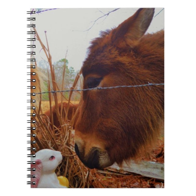 Miniature Brown horse & Easter Bunny Notebook (Front)