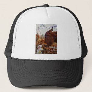 Miniature Brown horse & Easter Bunny Trucker Hat