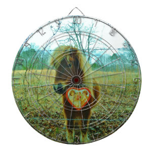 Miniature Brown horse Valentine Heart Dartboard