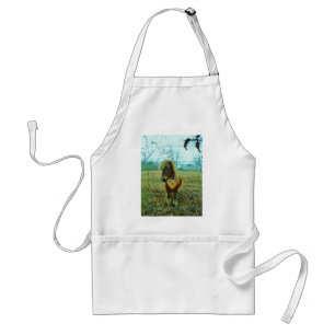 Miniature Brown horse Valentine Heart Standard Apron