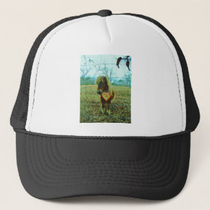 Miniature Brown horse Valentine Heart Trucker Hat