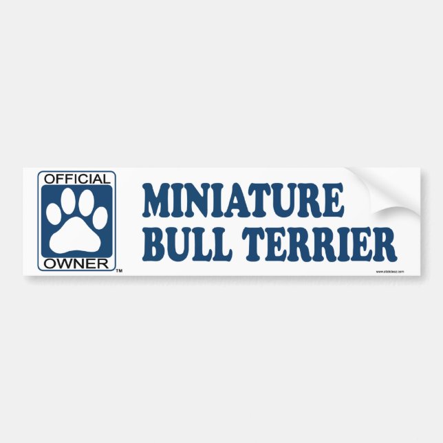Miniature Bull Terrier Blue Bumper Sticker (Front)