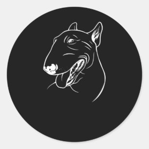 Miniature Bull Terrier  Bully Gift Classic Round Sticker