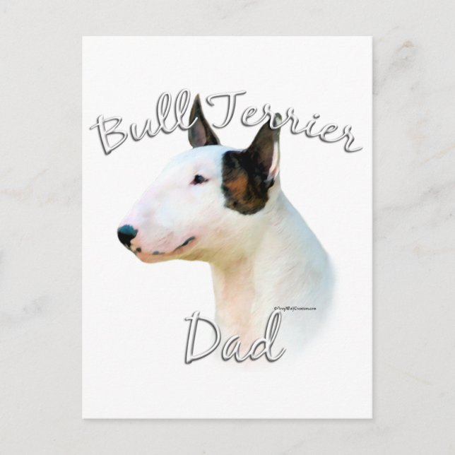 Miniature Bull Terrier Dad 2 Postcard (Front)