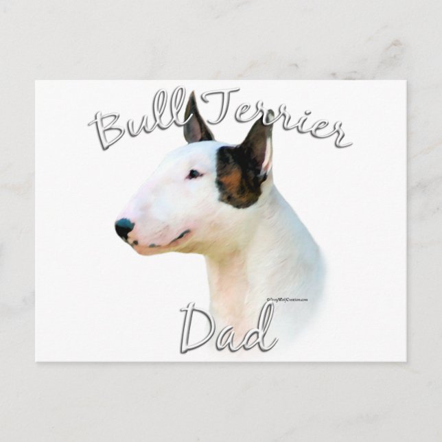 Miniature Bull Terrier Dad 2 Postcard (Front)