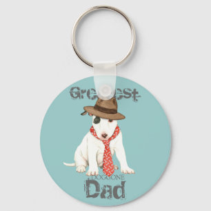 Miniature Bull Terrier Dad Key Ring