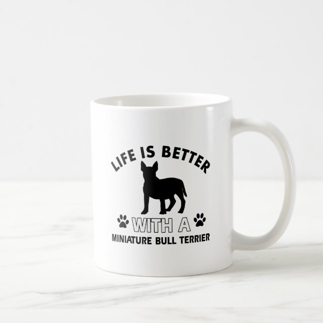 Miniature Bull Terrier designs Coffee Mug (Right)