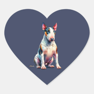 Miniature Bull Terrier Dog Heart Sticker