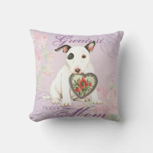 Miniature Bull Terrier Heart Mum Cushion