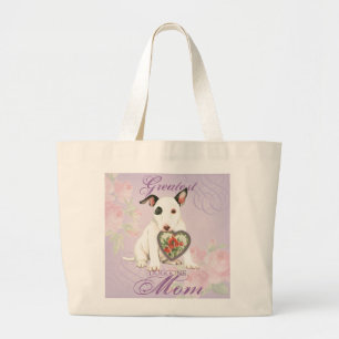 Miniature Bull Terrier Heart Mum Large Tote Bag