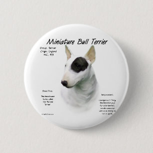 Miniature Bull Terrier History Design 6 Cm Round Badge