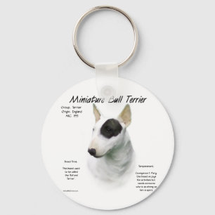 Miniature Bull Terrier History Design Key Ring