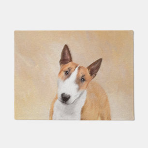 Miniature Bull Terrier Painting - Cute Original Do Doormat