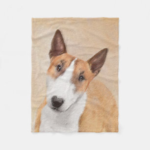 Miniature Bull Terrier Painting - Cute Original Do Fleece Blanket