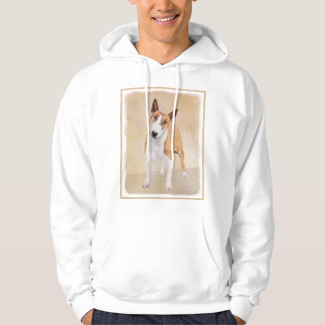 Miniature Bull Terrier Painting - Cute Original Do Hoodie (Front)