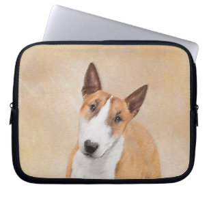 Miniature Bull Terrier Painting - Cute Original Do Laptop Sleeve
