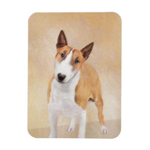 Miniature Bull Terrier Painting - Cute Original Do Magnet