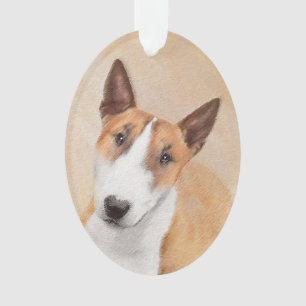 Miniature Bull Terrier Painting - Cute Original Do Ornament
