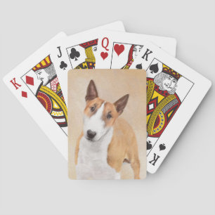 Miniature Bull Terrier Painting - Cute Original Do Playing Cards