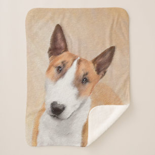 Miniature Bull Terrier Painting - Cute Original Do Sherpa Blanket