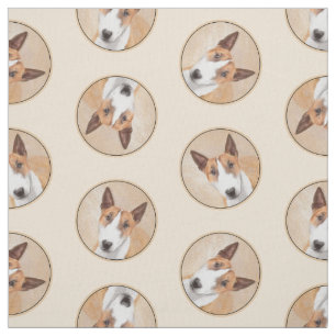 Miniature Bull Terrier Painting Original Dog Art Fabric