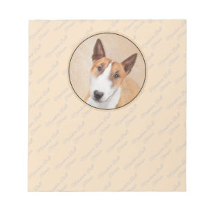 Miniature Bull Terrier Painting - Original Dog Art Notepad