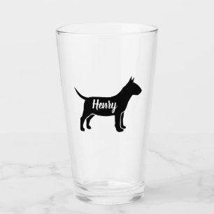 Miniature Bull Terrier Silhouette MiniBull Dog Glass