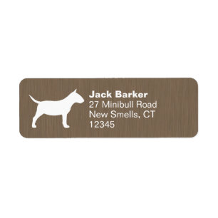 Miniature Bull Terrier Silhouette Return Address Label