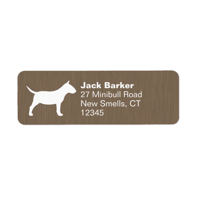 Miniature Bull Terrier Silhouette Return Address Return Address Label (Front)