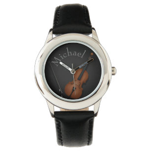 Miniature Cello & Bow Inside Personalised Watch