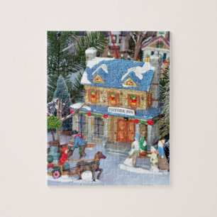 Miniature christmas village jigsaw puzzle