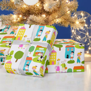 Miniature City Scene Wrapping Paper