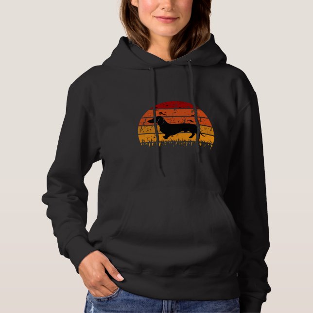 Miniature Dachshund Silhouette Hoodie (Front)