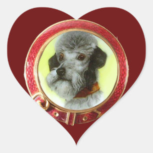 MINIATURE DOG PORTRAITS Airedale Terrier Red Heart Sticker