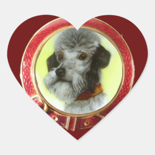 MINIATURE DOG PORTRAITS Airedale Terrier Red Heart Sticker