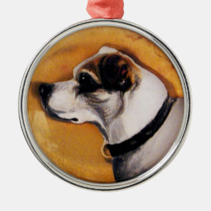 MINIATURE DOG PORTRAITS Fox Terrier Metal Tree Decoration
