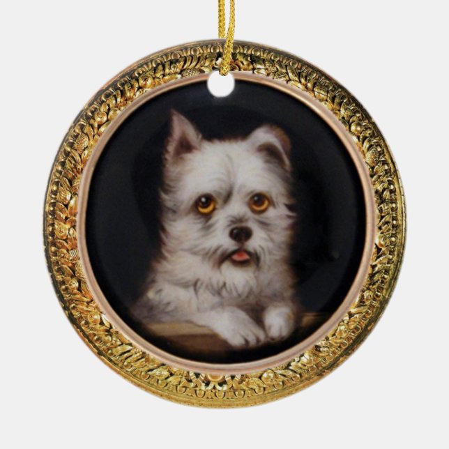 MINIATURE DOG PORTRAITS West Highland Terrier Ceramic Ornament (Front)