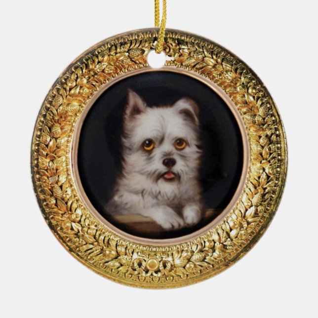 MINIATURE DOG PORTRAITS West Highland Terrier Ceramic Tree Decoration (Front)