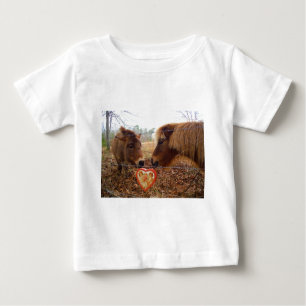 Miniature Donkey & Horse Valentine Heart Baby T-Shirt