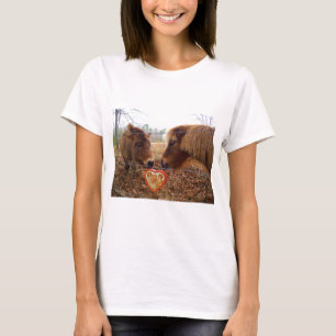Miniature Donkey & Horse Valentine Heart T-Shirt