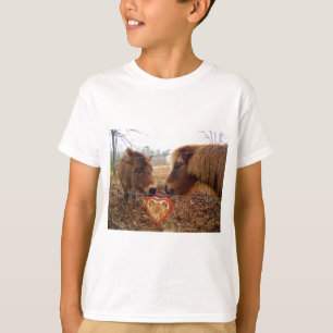 Miniature Donkey & Horse Valentine Heart T-Shirt