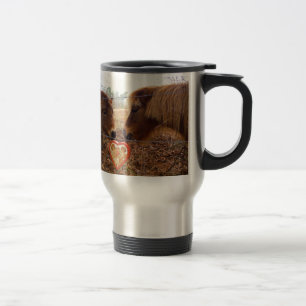 Miniature Donkey & Horse Valentine Heart Travel Mug