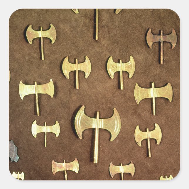 Miniature double axes square sticker (Front)