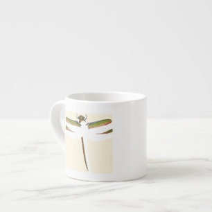 Miniature Dragonfly on White Background Espresso Cup