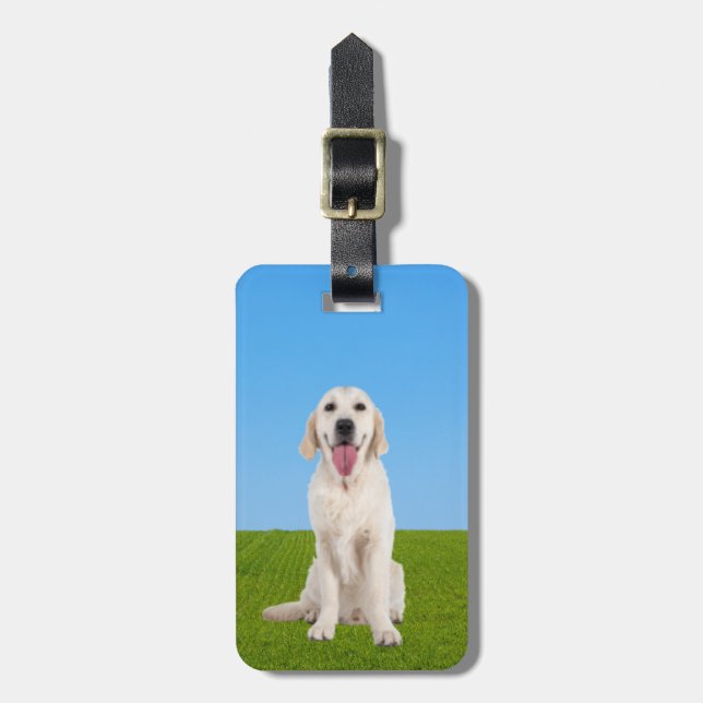 Miniature English Cream Golden Retriever | Luggage Tag (Front Vertical)