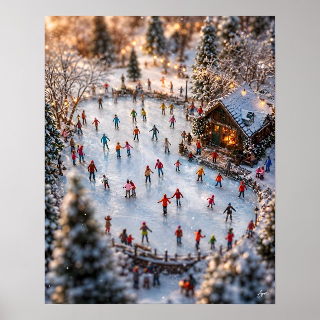 Miniature Frozen Pond Ice Skating Poster (Front)