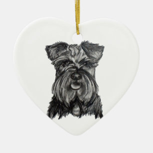 Miniature German Schnauzer Ceramic Ornament